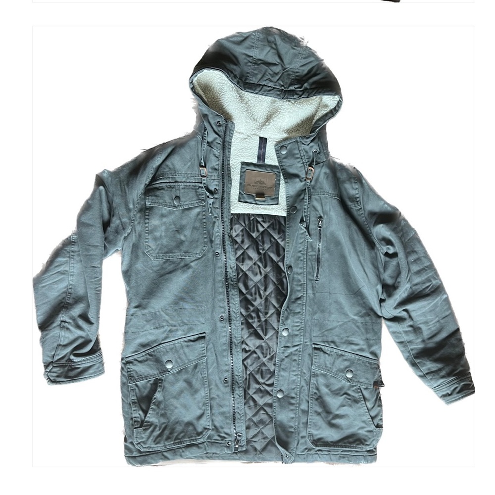 NORTHWEST TERRITORY Sherpa Lined Anorak Jacket
Men's M Olive Green Hooded L/S
